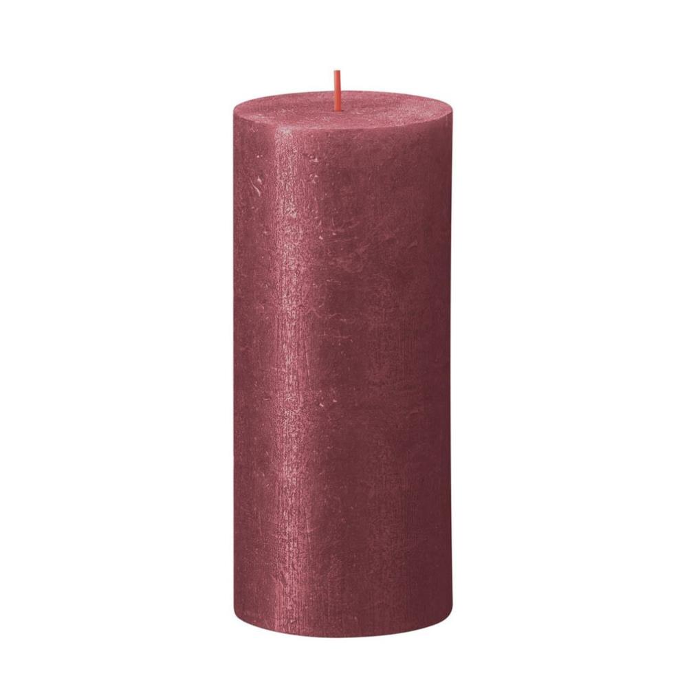Bolsius Red Rustic Shimmer Metallic Pillar Candle 19cm x 7cm £9.44